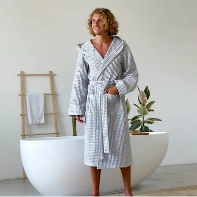 Халат мужской COSAS Relaxed Waffle Robe 2XL Серый (RelaxedWaffleRobe_2XL)