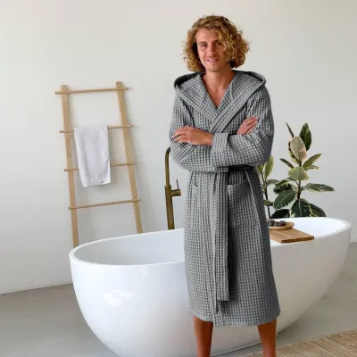 Халат чоловічий COSAS Spa Waffle Robe S Сірий (SpaWaffleRobe_S) Халат чоловічий COSAS Spa Waffle Robe S Сірий (SpaWaffleRobe_S)