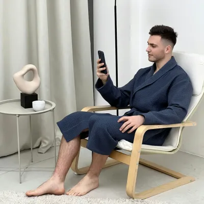 Халат мужской COSAS Zen Waffle Robe L Синий (ZenWaffleRobe_L) Халат мужской COSAS Zen Waffle Robe L Синий (ZenWaffleRobe_L)
