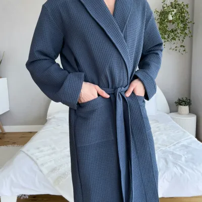 Халат чоловічий COSAS Zen Waffle Robe XL Синій (ZenWaffleRobe_XL)