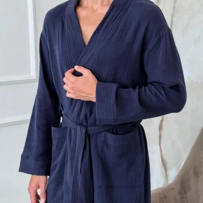 Халат чоловічий COSAS Muslin Kimono M Синій (MuslinKimono_muslin_M) Халат чоловічий COSAS Muslin Kimono M Синій (MuslinKimono_muslin_M)