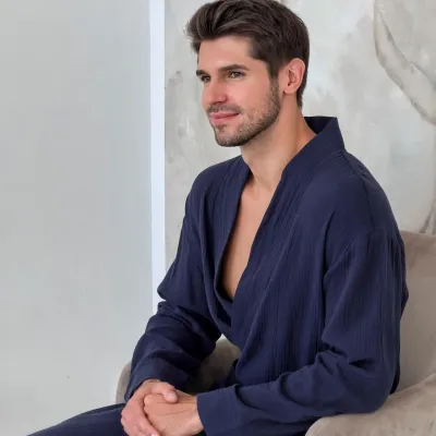 Халат мужской COSAS Muslin Kimono 2XL Синий (MuslinKimono_muslin_2XL) Халат мужской COSAS Muslin Kimono 2XL Синий (MuslinKimono_muslin_2XL)