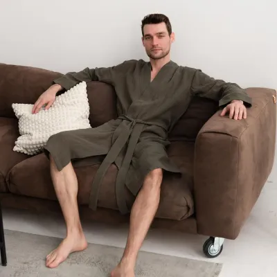 Халат мужской COSAS Cloud Robe M Хаки (CloudRobe_muslin_M)