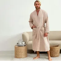 Халат чоловічий COSAS Waffle Robe S Бежевий (WaffleRobe_S)