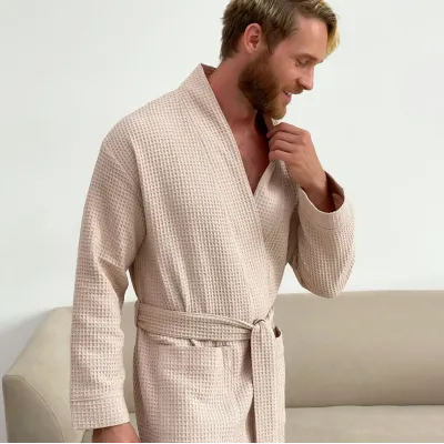 Халат мужской COSAS Waffle Robe M Бежевый (WaffleRobe_M)