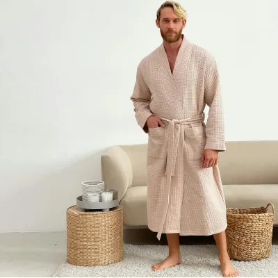 Халат мужской COSAS Waffle Robe M Бежевый (WaffleRobe_M)