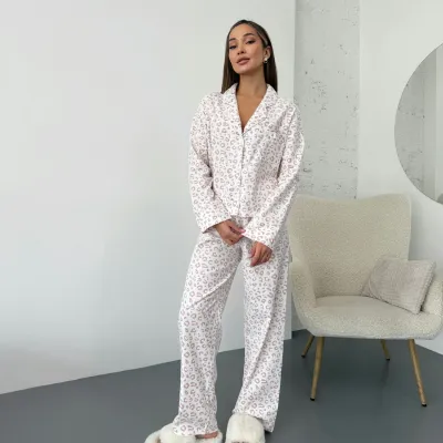 Піжама жіноча COSAS Leopard M-L Молочно-бежевий