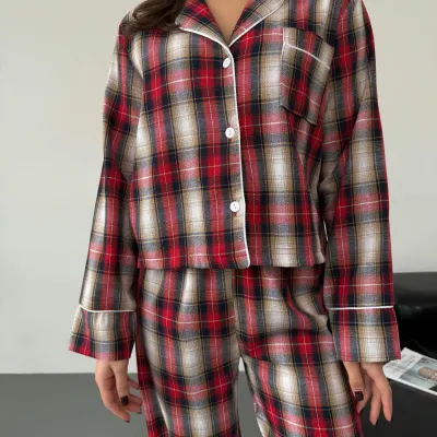 Пижама женская COSAS Scottish L-XL Разноцветный (188Scottish_red_white_ML)