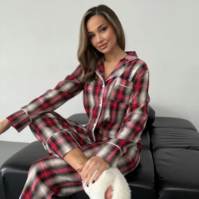 Пижама женская COSAS Scottish L-XL Разноцветный (188Scottish_red_white_ML)