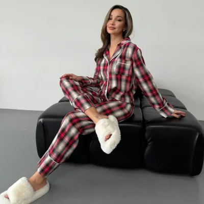 Пижама женская COSAS Scottish L-XL Разноцветный (188Scottish_red_white_ML)