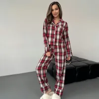 Пижама женская COSAS Scottish L-XL Разноцветный (188Scottish_red_white_ML)