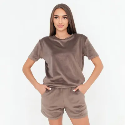 Домашній костюм жіночий COSAS AURA XL Коричневий