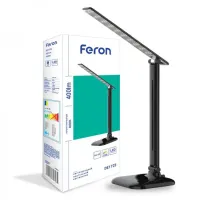 Настольная лампа светодиодная Feron DE1725 9 Вт 4000K Вlack Настольная лампа светодиодная Feron DE1725 9 Вт 4000K Вlack
