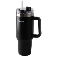 Термокухоль з ручкою та соломинкою Magio MG-1087 1.2 л Black