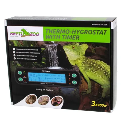 Термостат-гигростат для террариума Repti-Zoo Controller Deluxe с программатором 24.5х6х20 см Черный (THC09)