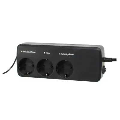 Термостат-гигростат для террариума Repti-Zoo Controller Deluxe с программатором 24.5х6х20 см Черный (THC09)