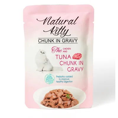 Пауч для котів Natural Kitty Курка Тунець Куряча печінка 85 г (NKS240805)