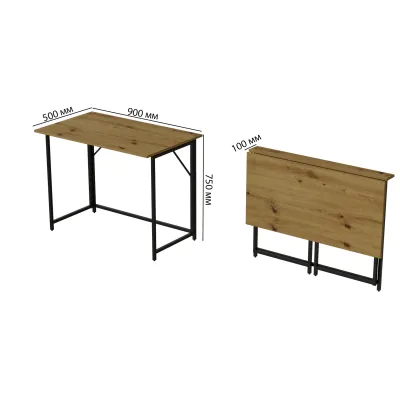 Стол раскладной Морис 900 Ferrum-decor 75x90x50 см Черно-бежевый (MORI906) Стол раскладной Морис 900 Ferrum-decor 75x90x50 см Черно-бежевый (MORI906)