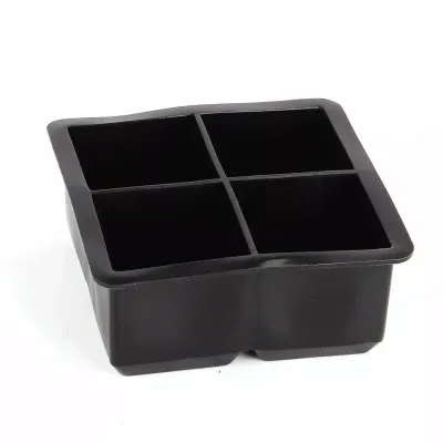 Форма для льда силиконовая Ice с крышкой Кубики 4 ячейки 11х11х5 см Черный (C051349)