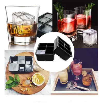 Форма для льда силиконовая Ice Кубики 6 ячеек 16.7x11.5x5 см Черный (С051350)