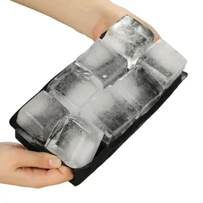 Форма для льоду силіконова Ice Кубики 8 комірок 21x11.5x5 см Чорний (C051352)