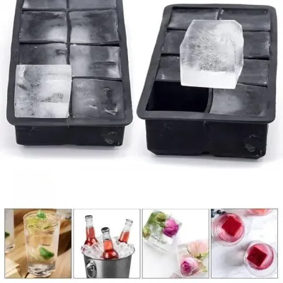 Форма для льоду силіконова Ice Кубики 8 комірок 21x11.5x5 см Чорний (C051352)