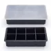 Форма для льда силиконовая Ice с крышкой Кубики 8 ячеек 21x11.5x5 см Черный (С051353)