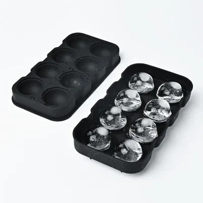 Форма для льда силиконовая Ice Шар 8 ячеек 22x11,5х4,5 см Черный (C051356)
