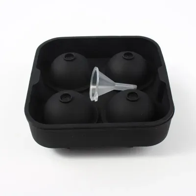 Форма для льоду силіконова Ice Куля 4 комірки 12х12х4,5 см Чорний (C051354)