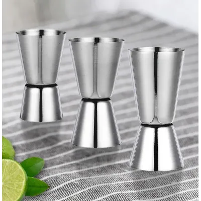 Джигер барний двосторонній BAR мірна склянка 15/30 мл Сріблястий (C051203)