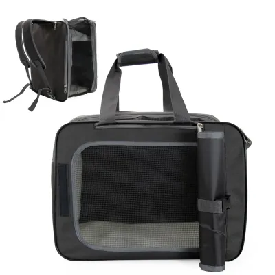 Сумка-рюкзак для переноски домашних питомцев CosmoPet CP-43 2в1 45х34х25 см Черный (3_06190)