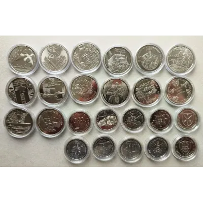 Набір монет в капсулах Collection Збройні Сили України 30 мм 24 шт Сріблястий (hub_4ut314)