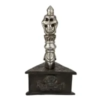 Пхурба з підставкою Kailash Череп 9х1.8 см Сріблясто-чорний (27664)