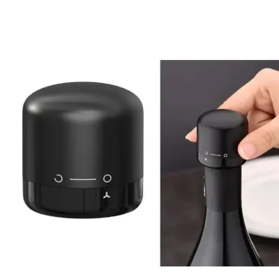 Пробка вакуумна для пляшок Cork 1 шт 4 х 4 см Black (Н051391)