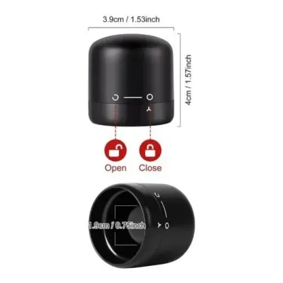 Пробка вакуумна для пляшок Cork 1 шт 4 х 4 см Black (Н051391)