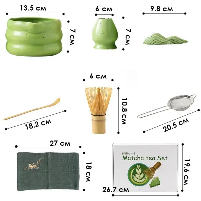 Набор для чая матча Lesko Matcha SD5458 7 предметов Зелёный (13273-85688)