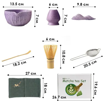Набір для приготування чаю матчу No Brand Matcha 3125 Purple 7 предметів 13275-85684