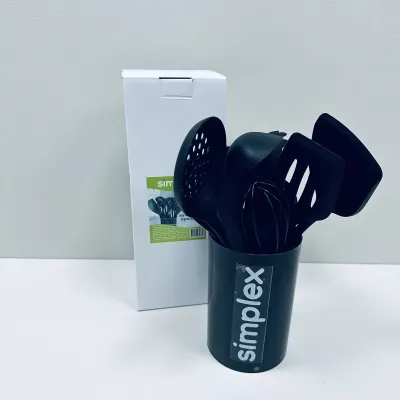 Набор кухонных принадлежностей в подставке Eurogold Simplex 7016102559 13 предметов Черный (23450)