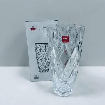 Ваза стеклянная Yujing GlassWare 2755 Diamond 22.5 см (23469)