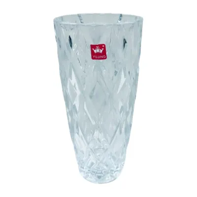 Ваза стеклянная Yujing GlassWare 2755 Diamond 22.5 см (23469)