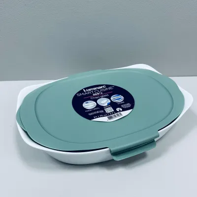 Форма стеклокерамическая для запекания Luminarc Smart Cuisine Carine V5944 с пластиковой крышкой 34.2х24,6х5,5 см Белый (23529)