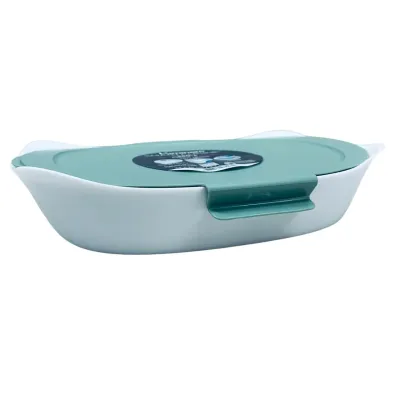 Форма стеклокерамическая для запекания Luminarc Smart Cuisine Carine V5944 с пластиковой крышкой 34.2х24,6х5,5 см Белый (23529)