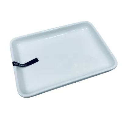 Блюдо фарфоровое прямоугольное Ardesto AR3729 20х14,5х2,5 см Белый (23545)