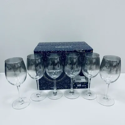 Набір келихів для вина Luminarc Delice Mist J9397/4 360 мл 6 шт Чорно-прозорий (23552) Набір келихів для вина Luminarc Delice Mist J9397/4 360 мл 6 шт Чорно-прозорий (23552)