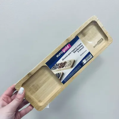 Дошка для подачі страв Eurogold 7112901420 30х10x1.5 см Коричневий (23574)
