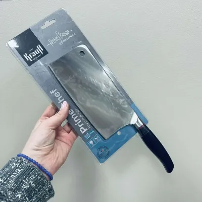 Топор кухонный Krauff Prime Chef 29-305-043 из нержавеющей стали длина лезвия 17,8 см Черный (23584)