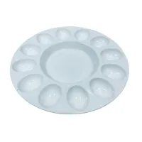 Блюдо фарфоровое для яиц Stenson 3356 26 см Белый (23601)