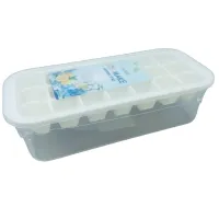 Форма для льоду з контейнером пластикова Stenson R92459 25х11,5х7 см Молочний (23624)