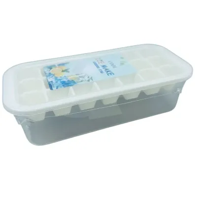 Форма для льоду з контейнером пластикова Stenson R92459 25х11,5х7 см Молочний (23624)