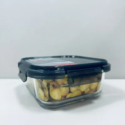 Контейнер скляний квадратний з пластиковою кришкою Krauff Artglas 29-298-024 1200 мл Темно-синій (23637)